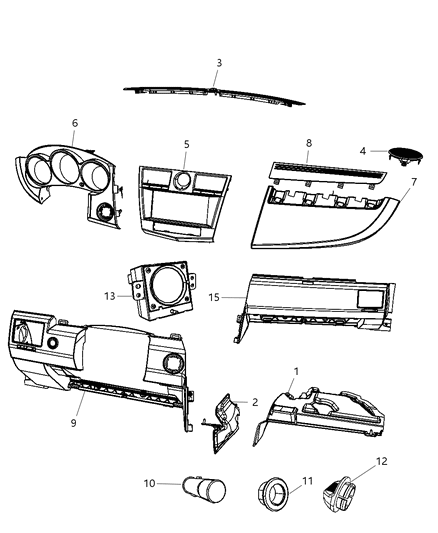 Bezel Instrument Cluster Diagram for XS97DSFAD