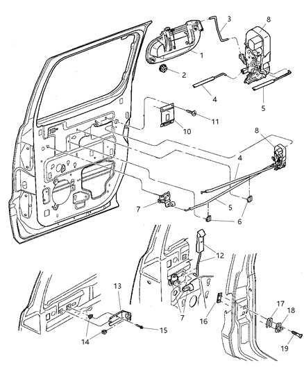 Latch Rear Door Diagram for 55256427AB