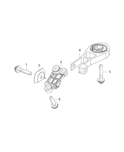 1987 Jeep Comanche Isolator Engine Torque Strut Diagram for 68289066AA
