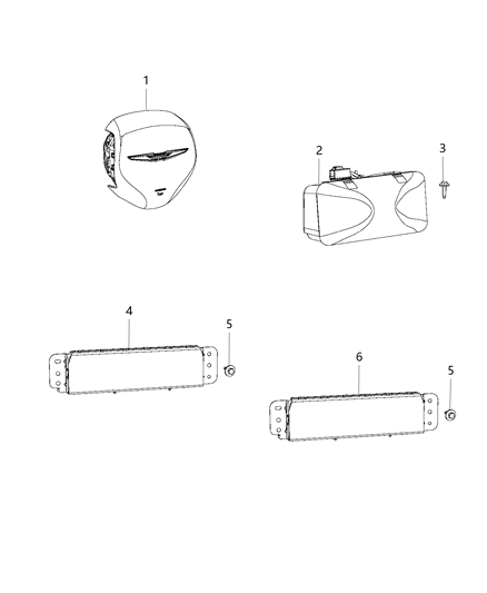 Passenger Air Bag, Upper Passenger Side Diagram for 68226856AE