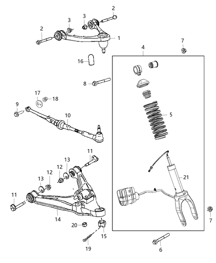2017 Dodge Viper Spring And Shock Assembly Rear Suspension Diagram for 68252768AC