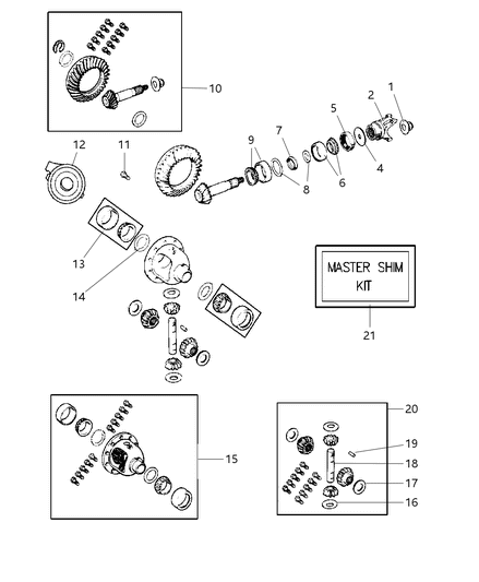 2019 Jeep Grand Cherokee Gear Kit Ring And Pinion Diagram for 5012476AA