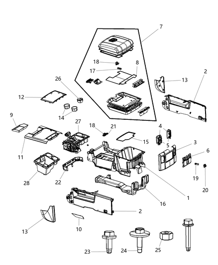 Armrest Console Diagram for 1NN17XDVAA