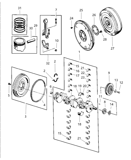 1991 Jeep Grand Wagoneer Bearing Kit Connecting Rod .001 Undersize Diagram for 83501397