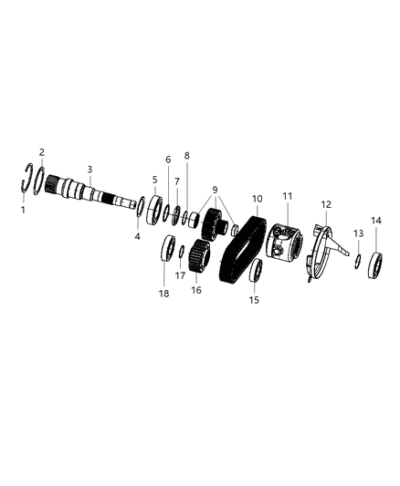 2011 Jeep Grand Cherokee Snap Ring Diagram for 68087454AA
