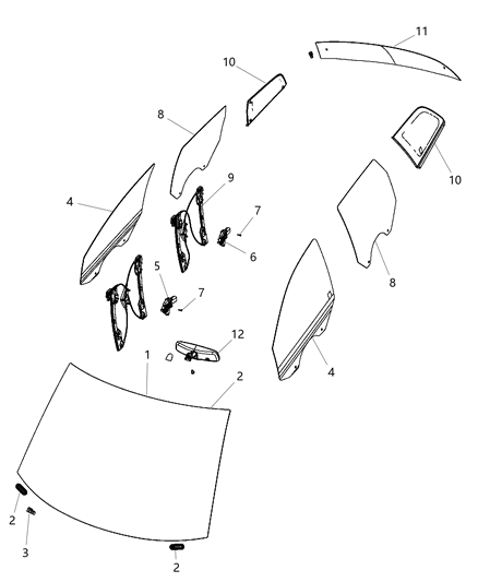 2004 Dodge Durango Motor Window Regulator 6 Pin Front Door Diagram for 68209826AA