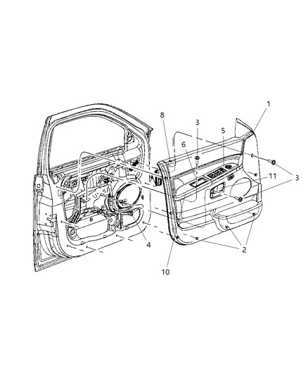 2013 Jeep Wrangler Handle Inside Release Diagram for 1PE88BD1AA