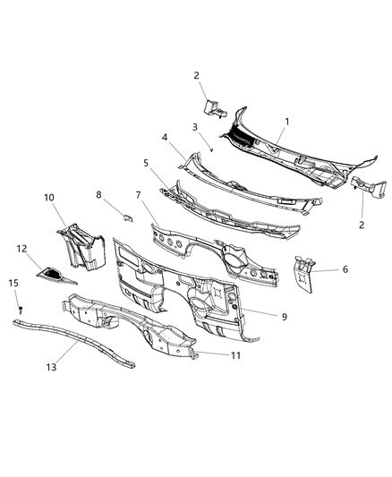 Panel Cowl Top Diagram for 5028757AG