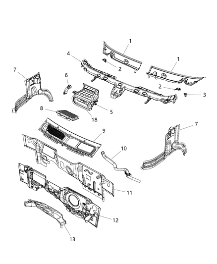 Bezel Air Inlet Diagram for 1ZS89JXWAC