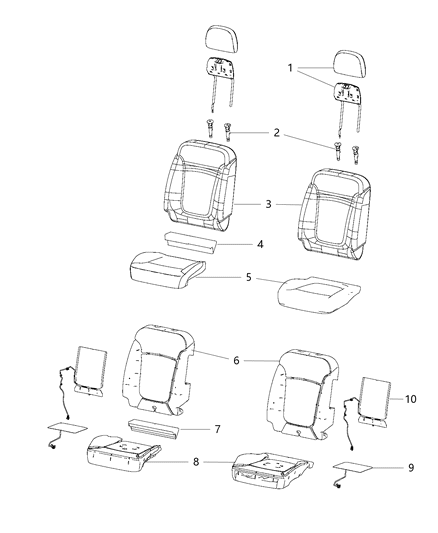 2005 Dodge Durango Cover Front Seat Cushion Diagram for 1UL27DW1AA