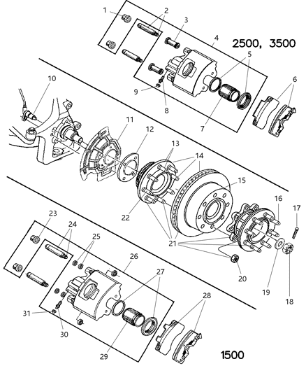 1985 Chrysler LeBaron Hub And Bearing Brake Diagram for 5073536AA