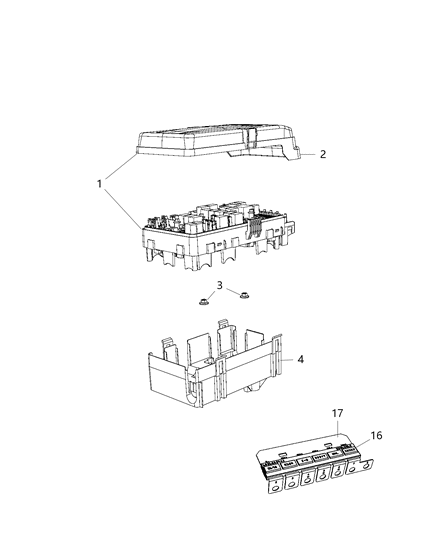 Power Distribution Center Diagram for 68298935AC