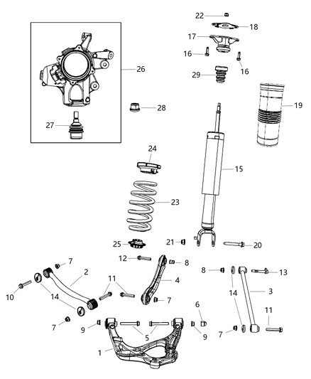 Bumper Jounce Diagram for 68029591AB