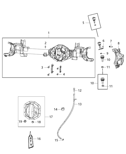 Clip Vent Tube Diagram for 68239110AA