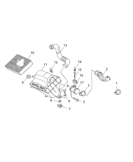 2004 Dodge Sprinter 3500 Filter Air Diagram for 5103554AA