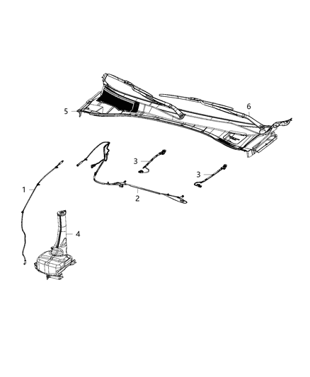 1985 Dodge B350 Hose And Connector Windshield Washer Diagram for 68239794AC