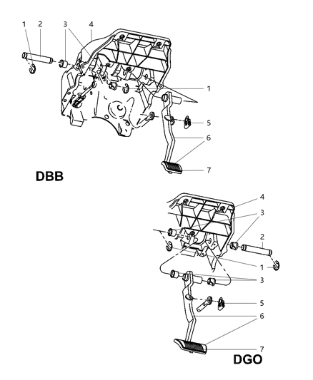 1991 Chrysler Imperial Pedal And Pad Brake Diagram for 52014128AC