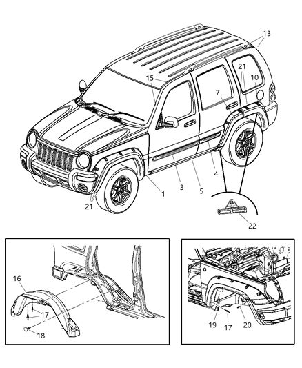 Applique Fender Wheel Opening Diagram for 5JH46CJMAF