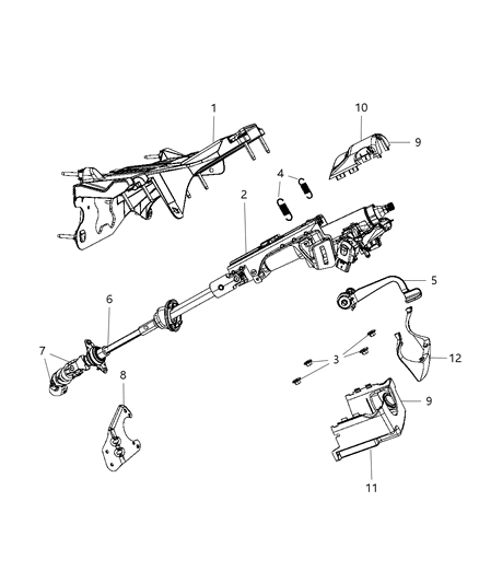 Shroud Steering Column Upper Diagram for 1ET68XDVAB