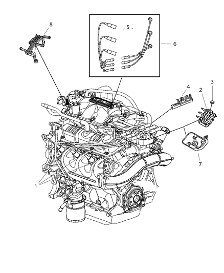 2008 Dodge Durango Cable Ignition Diagram for 5149099AB