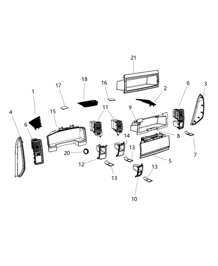 Outlet A/C & Heater Passenger Outboard Diagram for 1WP29DX9AD