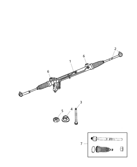 2006 Jeep Grand Cherokee Gear Rack And Pinion Diagram for R2089292AE