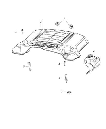 1985 Dodge Ramcharger Cover Engine Diagram for 5281553AC