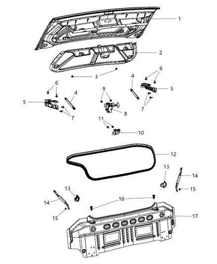 1993 Dodge B150 Panel Deck Opening Lower Diagram for 5112799AH