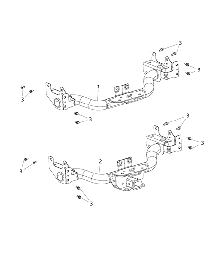 2006 Jeep Liberty Reinforcement Trailer Hitch Mounting Diagram for 55398752AA