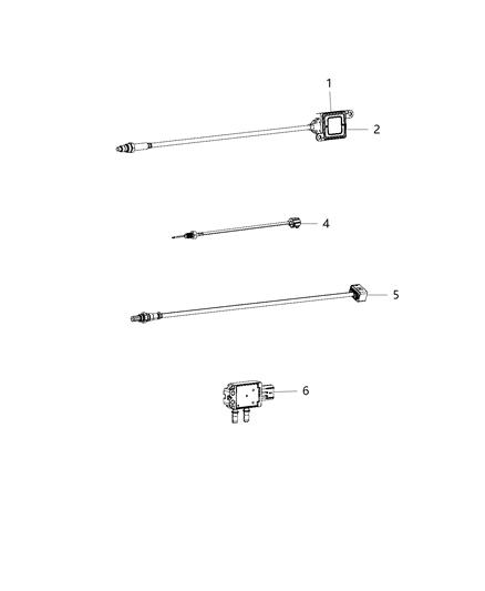 2007 Jeep Patriot Sensor Nitrous Oxide Post SCR Diagram for 68085740AA