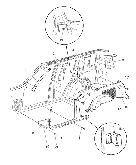 1987 Dodge Colt Panel Assembly, Fuse Access Door Diagram for 5FF79SAZ