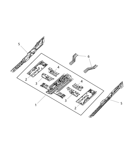 1989 Jeep Comanche Pan Floor Diagram for 68125288AA