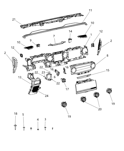 Door Passenger Air Bag, Passenger Side Diagram for 6AC261A3AB