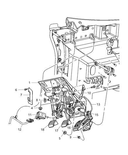 Pad Clutch Pedal Diagram for 5102046AB