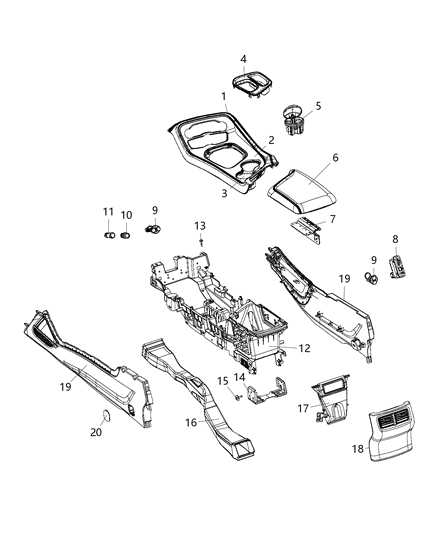 1996 Dodge B1500 Bezel Gear Shift Indicator Diagram for 5PG682XGAE