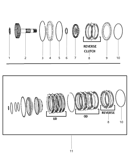 2012 Ram 1500 Hub And Shaft Reverse Clutch Diagram for 52119878AB