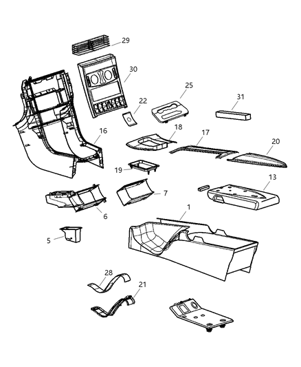 Bezel Airbag Disable Contains Bezel For Cigar Lighter Diagram for 1BR51XZAAA