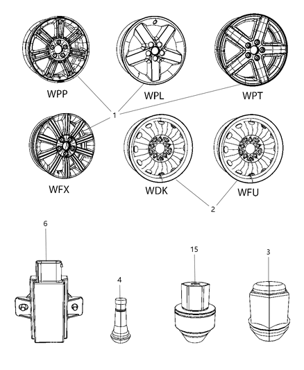 2013 Jeep Grand Cherokee Wheel Aluminum Diagram for 1AN34XZAAC