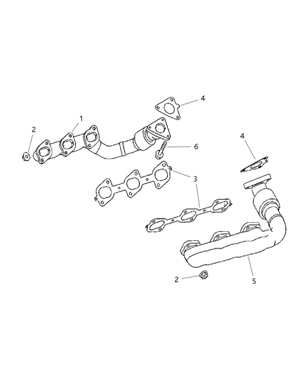 2016 Ram ProMaster 3500 Gasket Exhaust Manifold To Exhaust Collector Diagram for 5175752AA