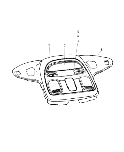 1997 Chrysler LHS Module Overhead Console Diagram for 56046038AA