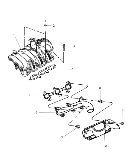 2024 Ram 1500 Classic Manifold Exhaust Diagram for 53013692AA