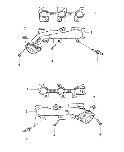 2001 Dodge Caravan Manifold Exhaust, Passenger Side Diagram for 53032418AD