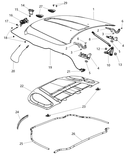 Panel Hood Diagram for 68040264AH