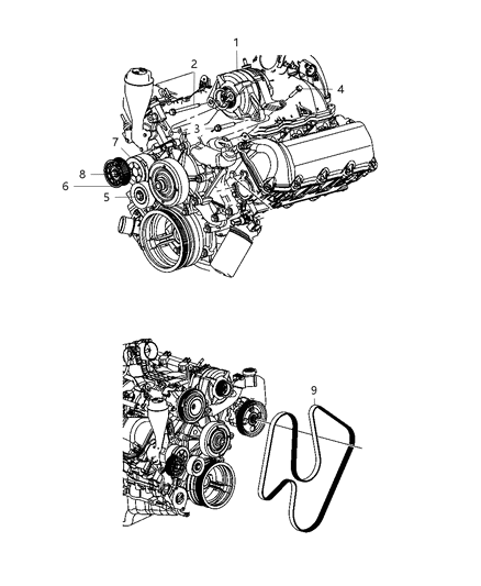 1985 Dodge Aries Generator Engine Diagram for R5149275AA