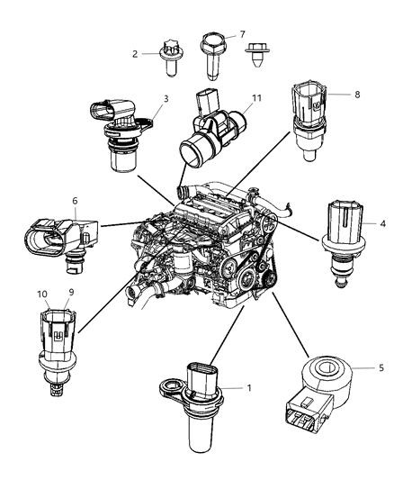 Sensor Camshaft Diagram for 5033308AB