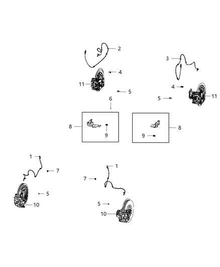 2021 Jeep Compass Sensor Anti-Lock Brakes Rear Left, Driver Side Diagram for 68309279AD