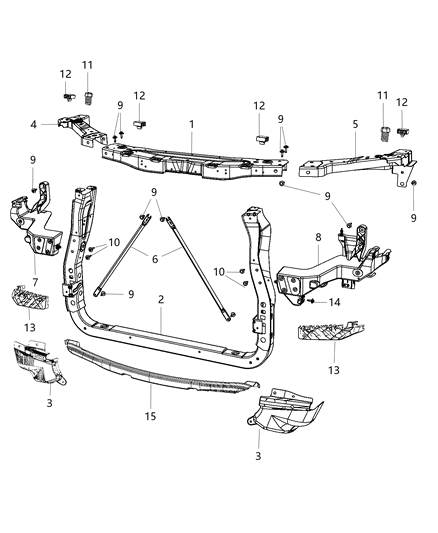 Bracket Fascia Diagram for 68328702AA