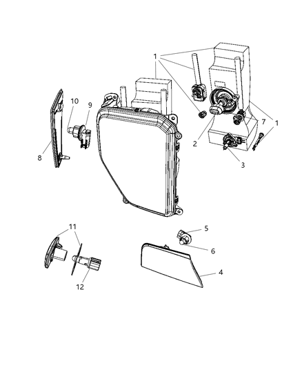 2013 Ram 2500 Lamp Side Marker Diagram for 57010213AB