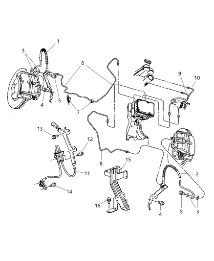 2021 Dodge Charger Hose Brake Diagram for 4683791AC