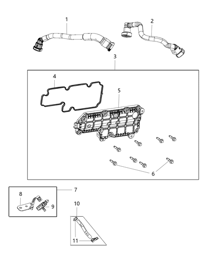 1990 Dodge Ram 50 Hose PCV Diagram for 4893612AA